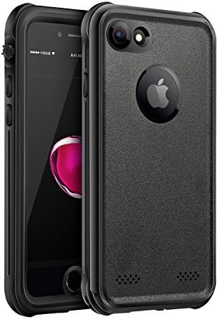 SHARKCASE iPhone 7 Waterproof Case, Clear Underwater Full-Sealed Hard Cover, Shockproof Snow Dust Proof Protective Case for iPhone 7, Grey [4.7inch] (4.7'' Black)