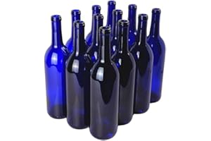 FastRack - Wine Bottles, Bordeaux Liquor Bottles, Cobalt Blue Wine Bottles, 750 ml Empty Bottles, Empty Bottles for Drinks, 1