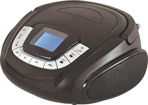 Sylvania-SRC1227BT-Portable-Bluetooth-Radio-Boombox-with-FM-Radio-Aux-In-Jack-Black