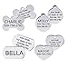 GoTags Personalized Dog Tags in Stainless Steel, Includes Glow in The Dark Tag Silencer to Reduce Noise and Protect Tag and Engraving, No Noise, Quiet Pet Tags, 2 Side Engraving, (Bone Shape)