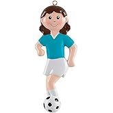 Personalized Soccer Girl Christmas Ornament - Cool Gifts for Women Players - Sports Ball Decoration
