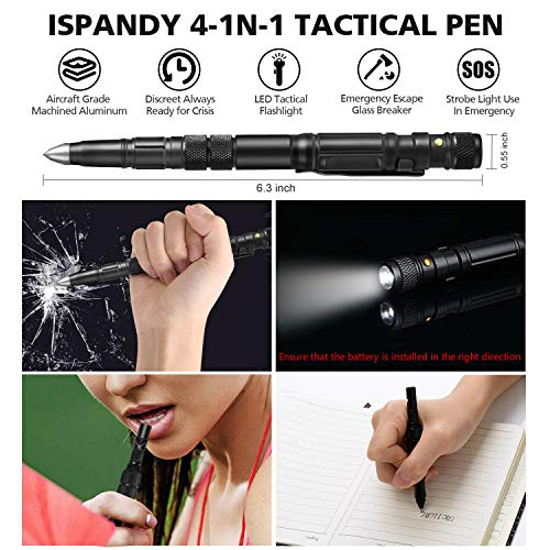 Tactical Pen for SelfDefense Pens LED Tactical Flashlight with Ballpoint Pen, Window Glass