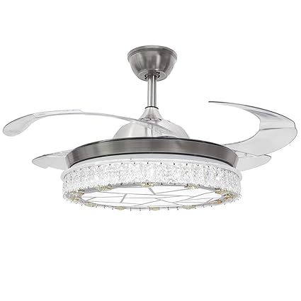 Rs Lighting Crystal Ceiling Fan With Remote Control And Light