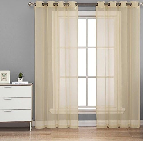 1Pc Grommet Voile Sheer Window Curtain Panel Drape Treatment Ivory Ruby 55" x 63"