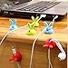 Drhob 4PCS Rabbit ears Multipurpose Cable Drop Wire Cable Drop Clips Holder Organizer（Random Color）