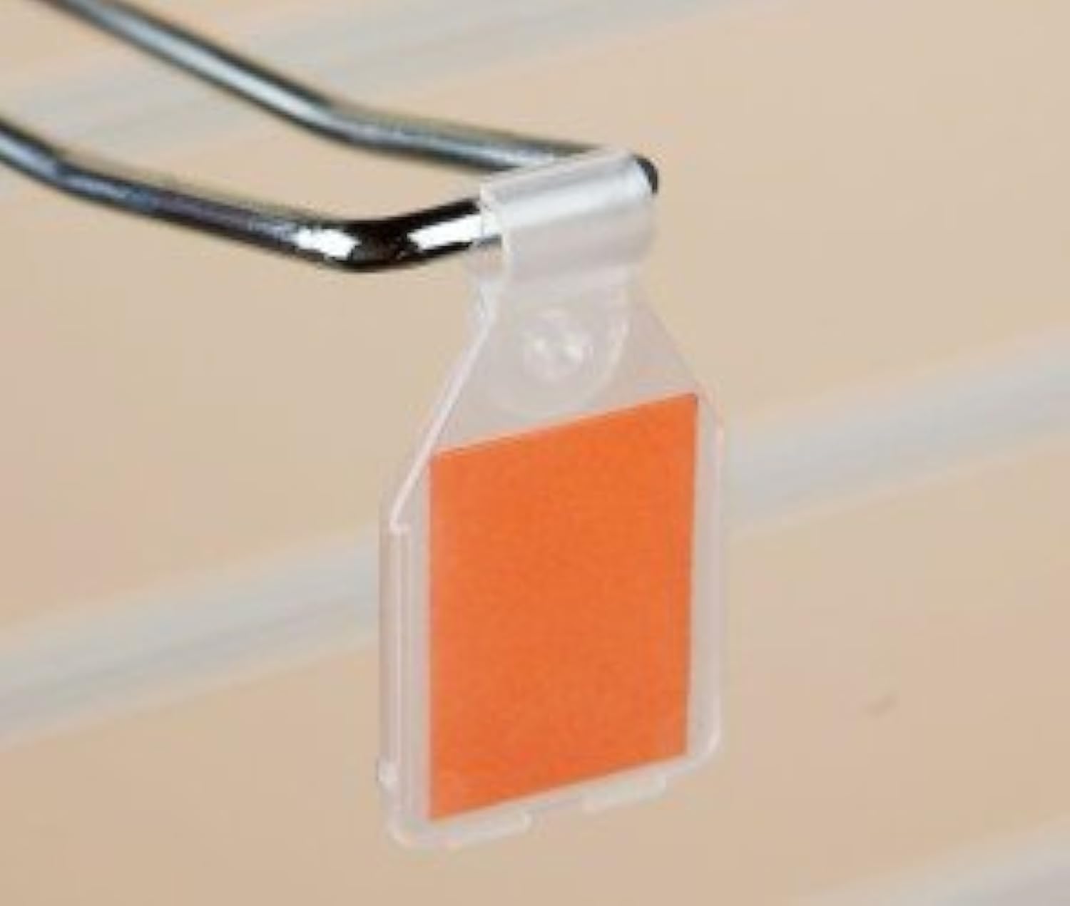 Pos Display Shop Swing Tag Euro Hook EPOS Price Ticket Label Holders - Clear Plastic (100, 25mm Wide x 27mm High)