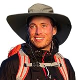 Sun Blocker Unisex Outdoor Safari Sun Hat Wide Brim Boonie Cap with Adjustable Drawstring for Camping Hiking Fishing Hunting Boating