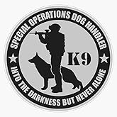 K9 - Special Operations Dog Handler (Subdued) Window Bumper Sticker Decal 5"