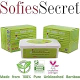 SofiesSecret Unbleached Bamboo DRY Wipes, Extra Thick. XXL, 2 Refills & 1 FREE TUB, 120 Count - Multi-Use: Beauty, First Aid, Baby, Cleaning, Ultra Soft 8in. X 12in.