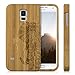 kwmobile Natural wood case with Design elephant pattern for the Samsung Galaxy S5 / S5 Neo / S5 LTE+ / S5 Duos in bamboo light brown
