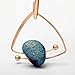 Vintage Earrings, Anchilly Natural Stone Earrings Gold Plated Triangle With Blue Rock Dangling Earrings Fashion Jewelry (Blue)