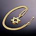 U7 Jewish Jewelry 18K Gold Plated Star of David Pendant Necklace Chain Israel Necklace for Men