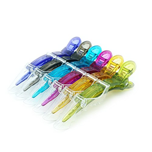 Sexy Girl 6 Pcs Transparent Salon Croc Clips Hair Styling Clips-Sectioning Plastic Alligator Hair Clip DIY Accessories Hairpins-hairgrip for Women and Girls
