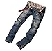 Men's Distressed Ripped Slim Jeans A939 Blue 34