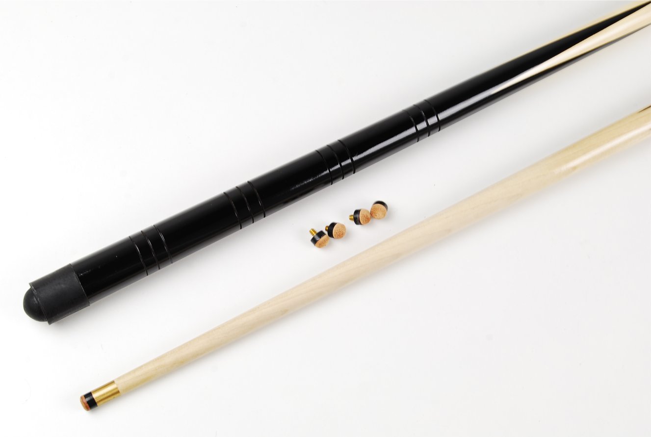 2 x 36" ONE PIECE Junior Short Pool Snooker Cue for Home Tables Kids + 8 FREE 11mm Tips