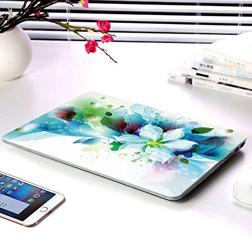 HRH 2 in 1 Blue Watercolor Flowers Laptop Body Shell PC Protective Hard Case Cover and Matching Silicone Keyboard Cover for Apple MacBook Air 11 inch 11.6"(Models: A1370 and A1465) - Thumbnail 3