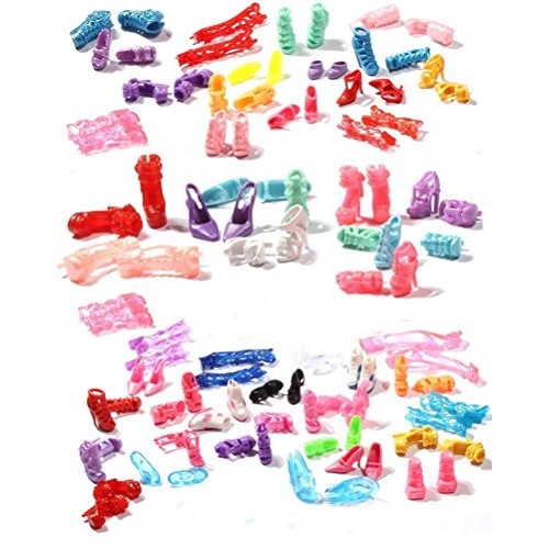 Buytra 60 Pairs Doll Shoes High Heeled Shoes Boots Accessories for Barbie Dolls Girls' Birthday Gifts Christmas Present