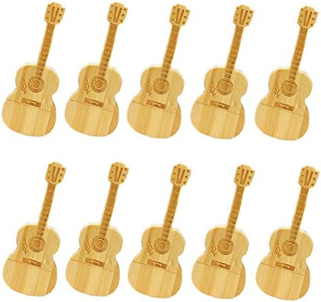 Uactor 10pcs Wood Guitar 16GB USB 2.0 Flash Drive High Speed Memory Stick