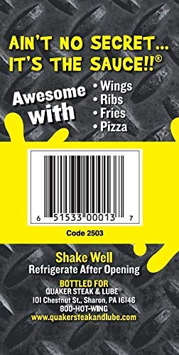 Quaker Steak and Lube Original Barbecue Wing Sauce - TWO 12 Ounce Bottles of Quaker Steak & Lube Original BBQ Sauce