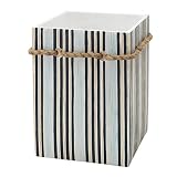 Zenna Home, India Ink Seaside Serenity Waste Basket, Coastal/Beach