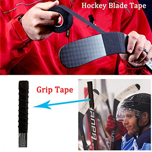 Boaton 2Pcs Hockey Tape, Hockey Grip Tape for Hockey Ice Field Lacrosse Sticks, 1 Inch Wide, 20 Yards Long, Black