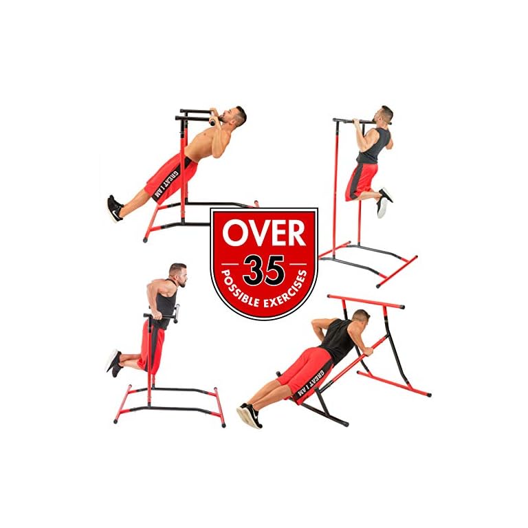 GoBeast Pull Up Bar Free Standing Dip Station, Portable Power Tower