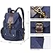 Vbiger Vintage Canvas Backpack Casual Shoulder Bag Large Capacity for Men and Women (Blue)