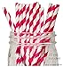 Just Artifacts Premium Disposable Drinking Paper Straws (100pcs, Light Pink/Fuchsia/Metallic Gold)