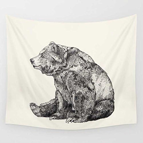 Furniture Decor Tapestries Nordic Style Hanging Cloth Background Cloth Tapestry Background Wall Sofa Towel (Bear)