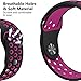 SMEECO Compatible Fitbit Versa Bands for Women Men Small Wrist Breathable Soft Fitness Sport Silicone Strap Replacement Wristbands Compatible Fitbit Versa Smart Watch(Black & Fuchsia,S Size)