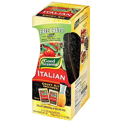 Good Seasons Italian Dressing Mix, 2 Packages with Cruet, 1.4 Oz. Net