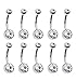 BodyJ4You Lot of 10pc 14G Belly Button Ring Body Jewelry Piercing 10 Pack
