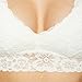 Amazon Brand - Mae Women's Lace Racerback Bralette with Removable Pads (for A-C cups),Ivory,Medium