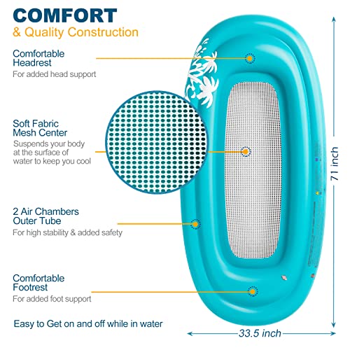 Jasonwell Inflatable Pool Lounger Float Pool Float Stable Relaxing