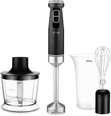 Liquidificador manual Mars 1200W, controlo de velocidade variável, função turbo, 4 lâminas de alta eficiência, aço inoxidável, design ergonómico, à prova de salpicos, chávena de 700ml, chopper e batedor de 500ml