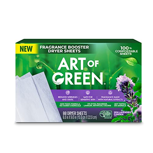 Art Of Green Fragrance Booster Dryer Sheets, PlantBased, Lavender