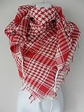 Red And White Arab Shemagh Head Scarf Neck Wrap