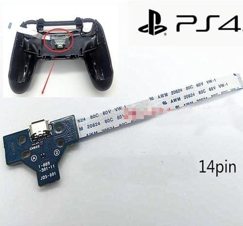 Xinkaize High Quality Power Port Motherboard Ribbon Flex 14Pins Cable for PS4 Playstation 4 Controllers