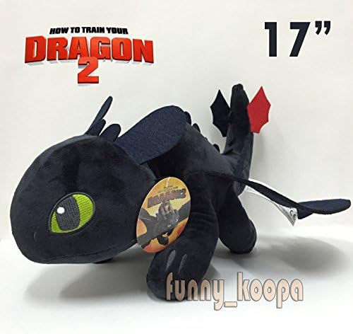 How to Train Your Dragon 2 Toothless Plush Night Fury Soft Toy Teddy Doll 17"