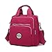 TianHengYi Girls Multifunction Water Resistant Nylon Top Handle Handbag Crossbody Satchel Purse Backpack Black