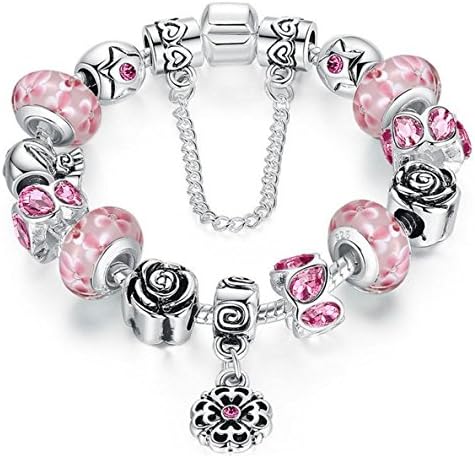 Pulseras de Mujer Pulseiras Flower Glass Bead Female Bracelet Women