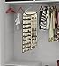 Btromeshy Hanging Jewelry Organizer,Double Sided 56 Pockets & 9 Hook and Loops for Holding Jewelry (Beige)