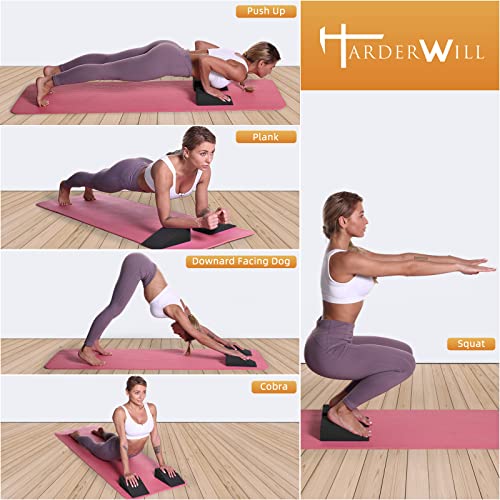 Harderwill 5 In 1 Yoga Foam Wedge Blocks (Pair), Calf Raise Block, Yoga