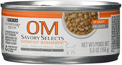 Purina Veterinary Diets OM Savory Selects Overweight Management Formula Canned Cat Food by PVD, case of 24