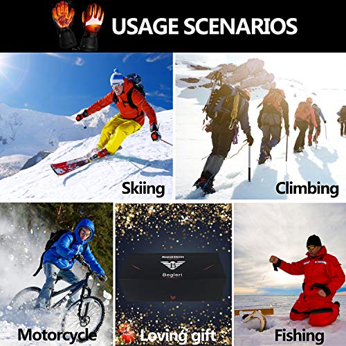 Heated Gloves for Men Women - Electric Heating Gloves, Heated Motorcycle Gloves Battery Rechargeable for Winter Sports
