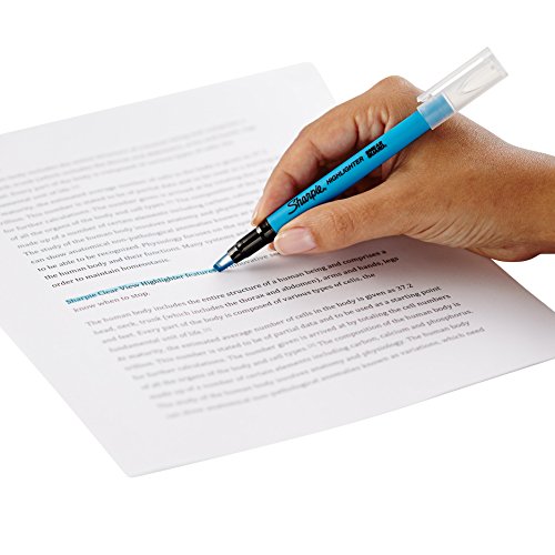 Sharpie Clear View Highlighter Stick, Chisel Tip, Assorted Fluorescent