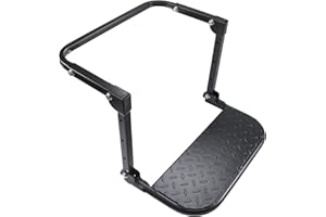 DICMIC Folding Heavy Duty Tire Step for Truck, SUV and RV Adjustable Tire Mounted Step Fit Most Tire from 10.2” to 14.4”, Rated up to 300 Lbs, Raised Texture Non-Slip Design, Black