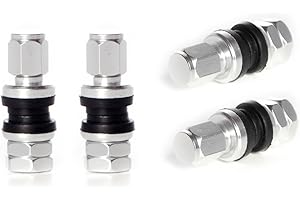 Circuit Performance VS33 Shorty Silver Aluminum Bolt-in Valve Stems (Set of 4)