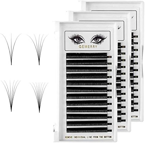 3 Trays Easy Fan Lash Extensions D curl 0.07mm 12mm+13mm+14mm Russian Volume Noir Lash Tray Automatic Flowering Blooming Self Fanning Lashes Individual Lashes Gemerry Lash(0.07-d curl-12mm+13mm+14mm)