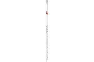 EISCO Serological Pipette, 5Ml - Class A, Tolerance ±0.030Ml - White Graduations - Color Code, Red - Calibrated for Delivery 